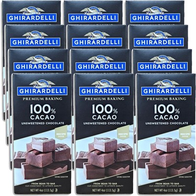 Premium Baking 100% Cacao Unsweetened Chocolate Bar Value Pack |  4 Ounce |