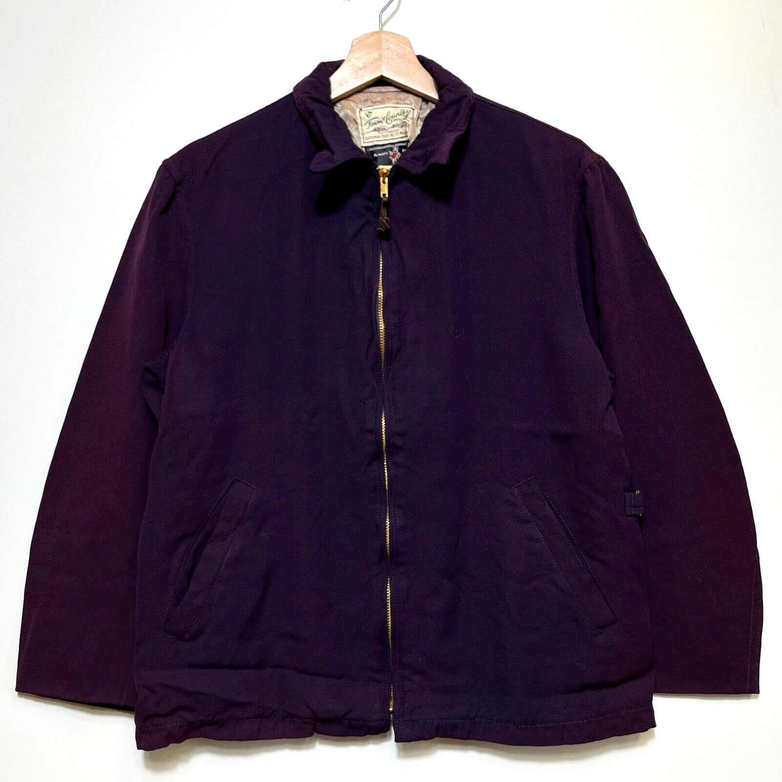 Vintage 50s Town & Country Gabardine Jacket Purple Size M