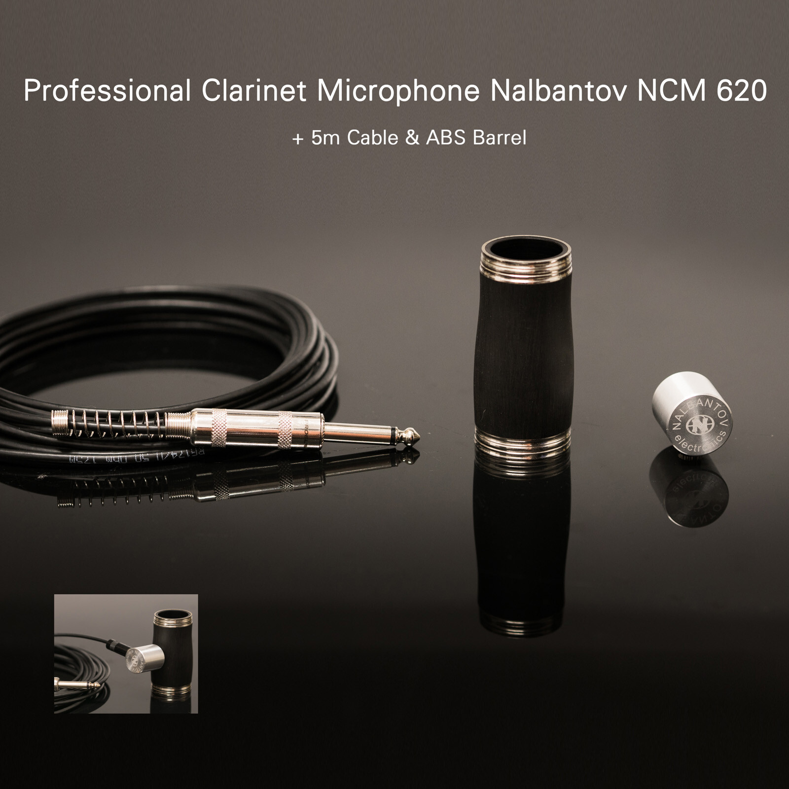 クラリネット Claret Microphone Nalbantov NCM 8X SC セット: Pickup システム, Wooden Barrel, ケーブル
