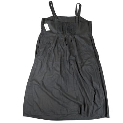 Sonoma Womens Dress 1X Black Tank Mini Ruffles Pockets NWT