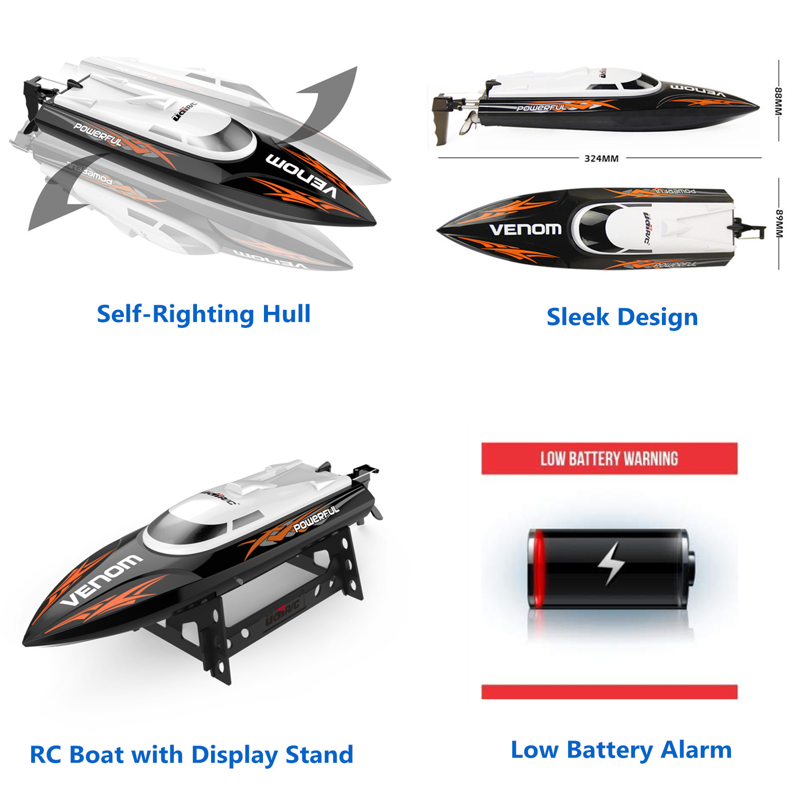 udirc 2.4 ghz high speed remote control electric boat