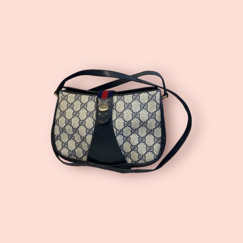 バッグ GUCCI Vintage Sherry Shoulder Bag Authentic Gucci Vintage Shoulder Bag Sherry Line Ophidia PVC