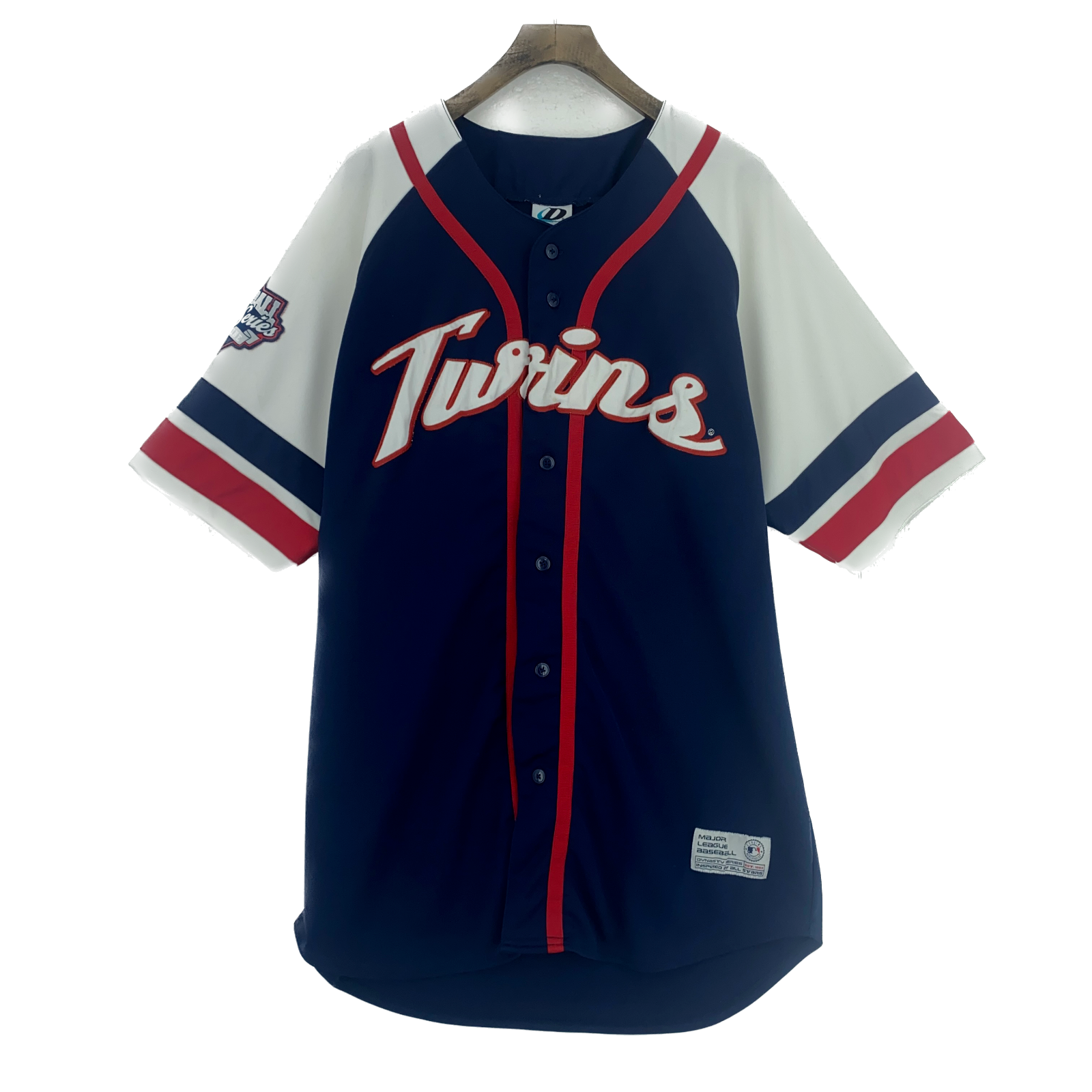 Vintage Minnesota Twins MLB Navy Blue Button Up Jersey Size L