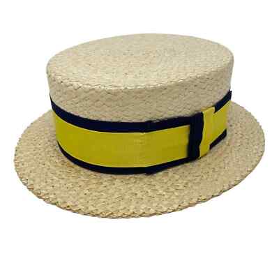 即購入ok！！the barnnet Straw Boater Hat The Barnnet] Straw Boater Hat by FERRUCCIO VECCHI 正規品