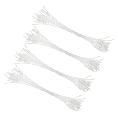 100-Pack Mini Double Heads Artificial Flower Stamen Pistil [White]
