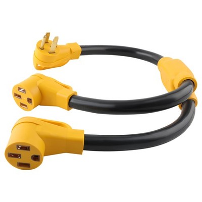 NEMA 14-50P to 2X 14-50R 50 Amp Y Splitter RV Adapter  For Tesla Model 3/S/X/Y