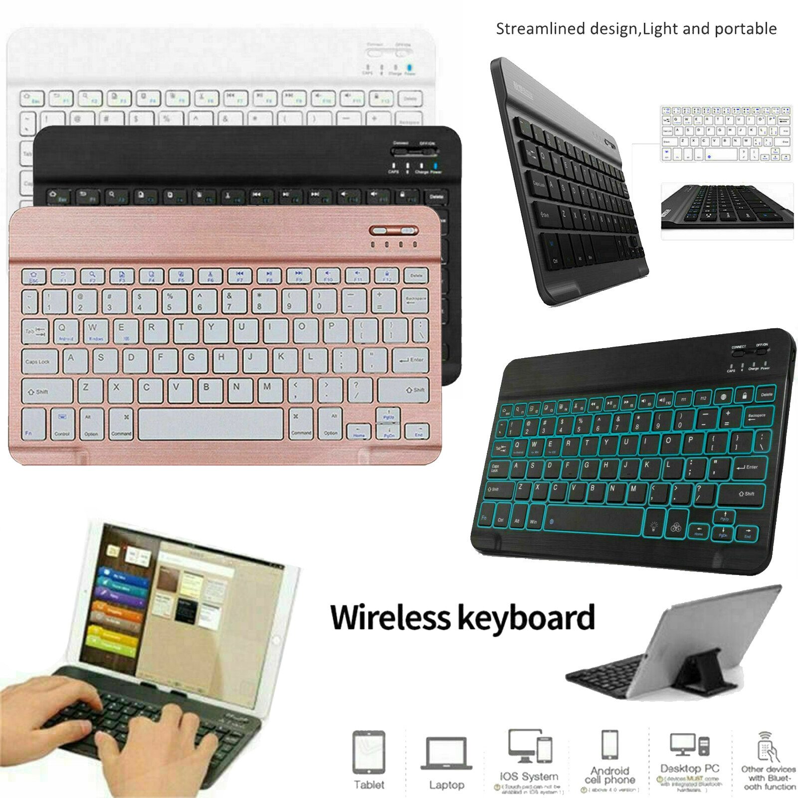 For Alcatel Joy Tab / Tab 2 8-inch Tablet Portable Wireless Keyboard Keypad US