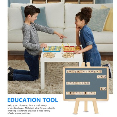 400PCS Scrabble Wood Tiles Pieces Full Sets 100 Letters Wooden Replacement Pick