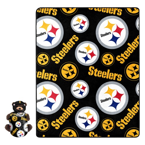 Плюшевый комбинезон для медведей Northwest NFL Pittsburgh Steelers с шелковым пледом на ощупь