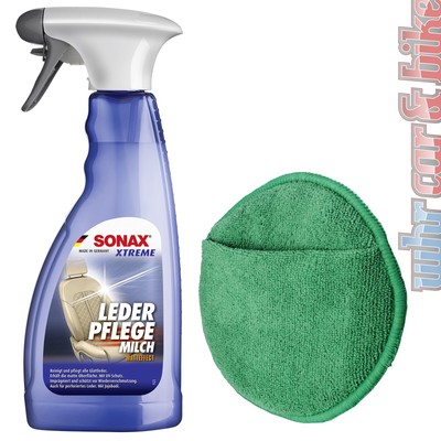 Sonax Xtreme Lederpflegemilch Lederreiniger Imprägnierung + Mikrofaser Pflegepad