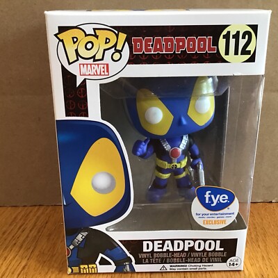 Funko Pop Marvel Deadpool 112 FYE Exclusive Blue W/PROTECTOR
