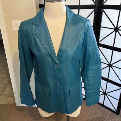 Chadwick s Women s Leather Jacket Size 12 Teal