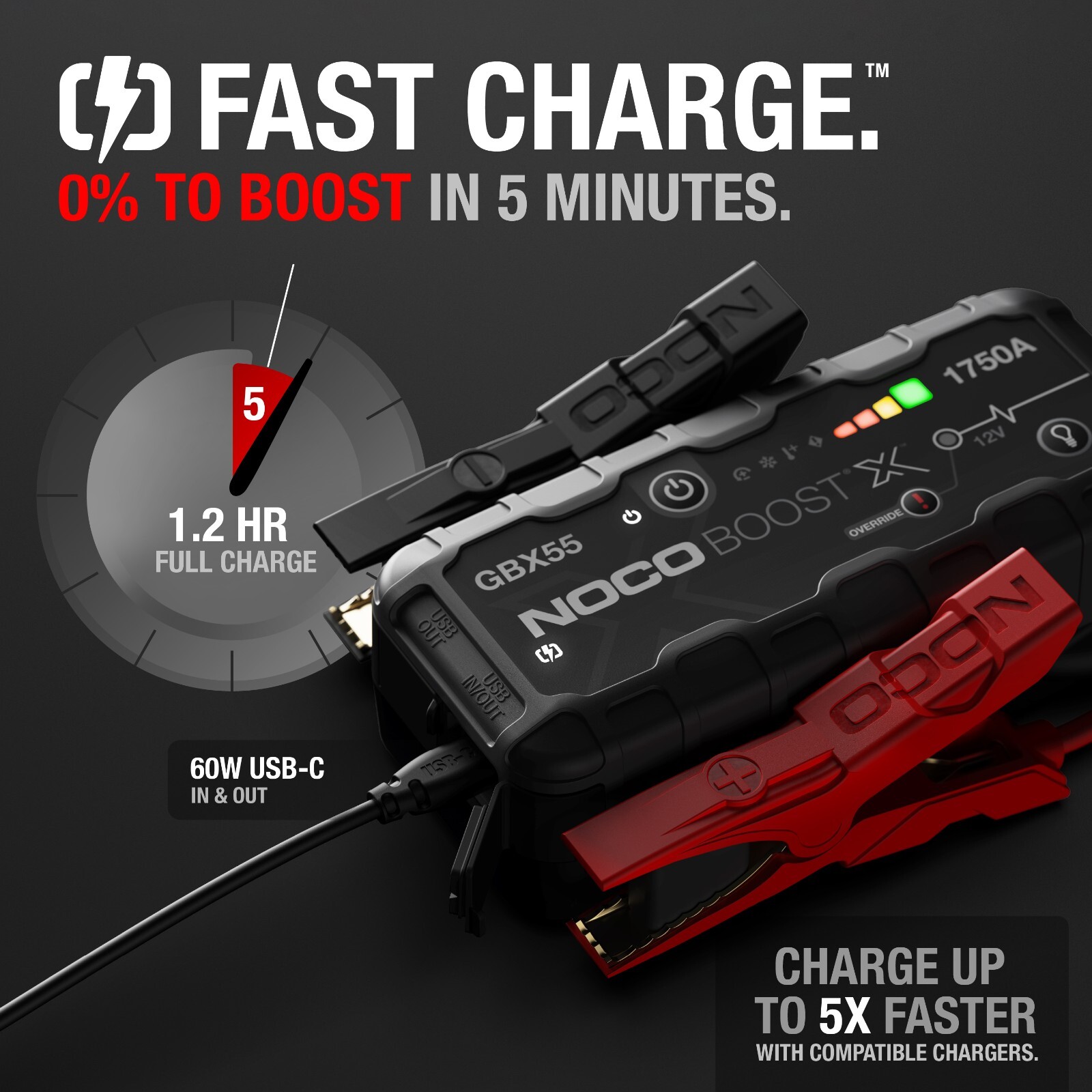 NOCO Boost X GBX55 1750A 12V UltraSafe Portable Lithium Battery Jump Starter