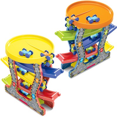 1 Set Track Car Toy Inertial Drive Diy Track Rail Car Toy Color Cognition