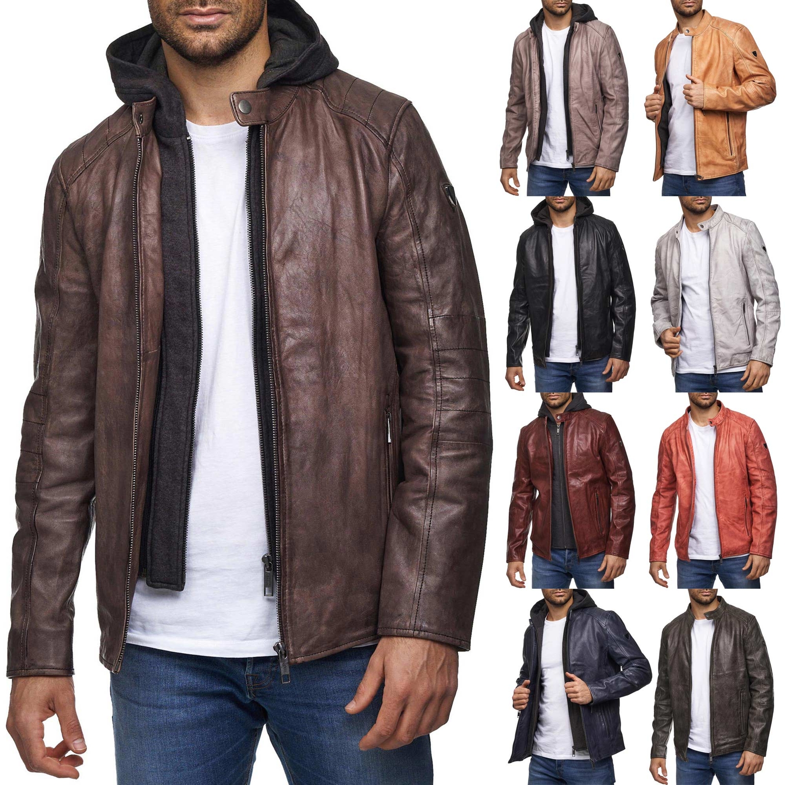 TOFOTL Wildlederjacke Herren - Elegante Bikerjacke Mit Taschen