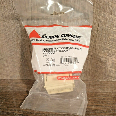 Siemon CT-C5-C5-20 Dual Port Double CAT5E Coupler Angeled CAT5 Data Jack IVORY 
