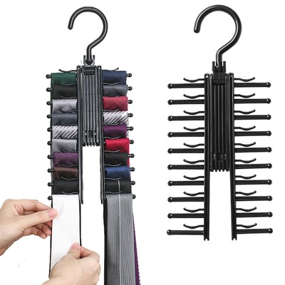 Tie Clip Storage Rack Belt Scarfs Cabinet Hanging Organizer 20 Hooks
