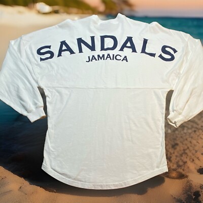 Sandals Resort Jamaica Spirit Jersey Long Sleeve Shirt X-Small White
