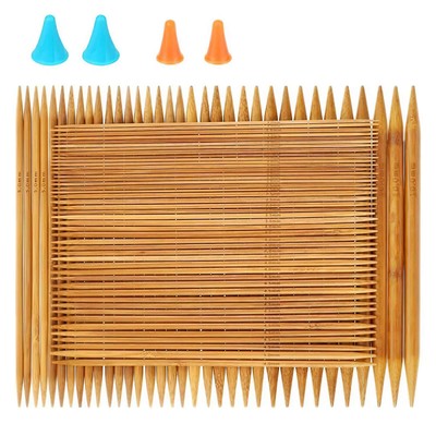 RELIAN Double Pointed , 75 Pcs Bamboo Knitting Needles Set, 15 Sizes from 2.0...