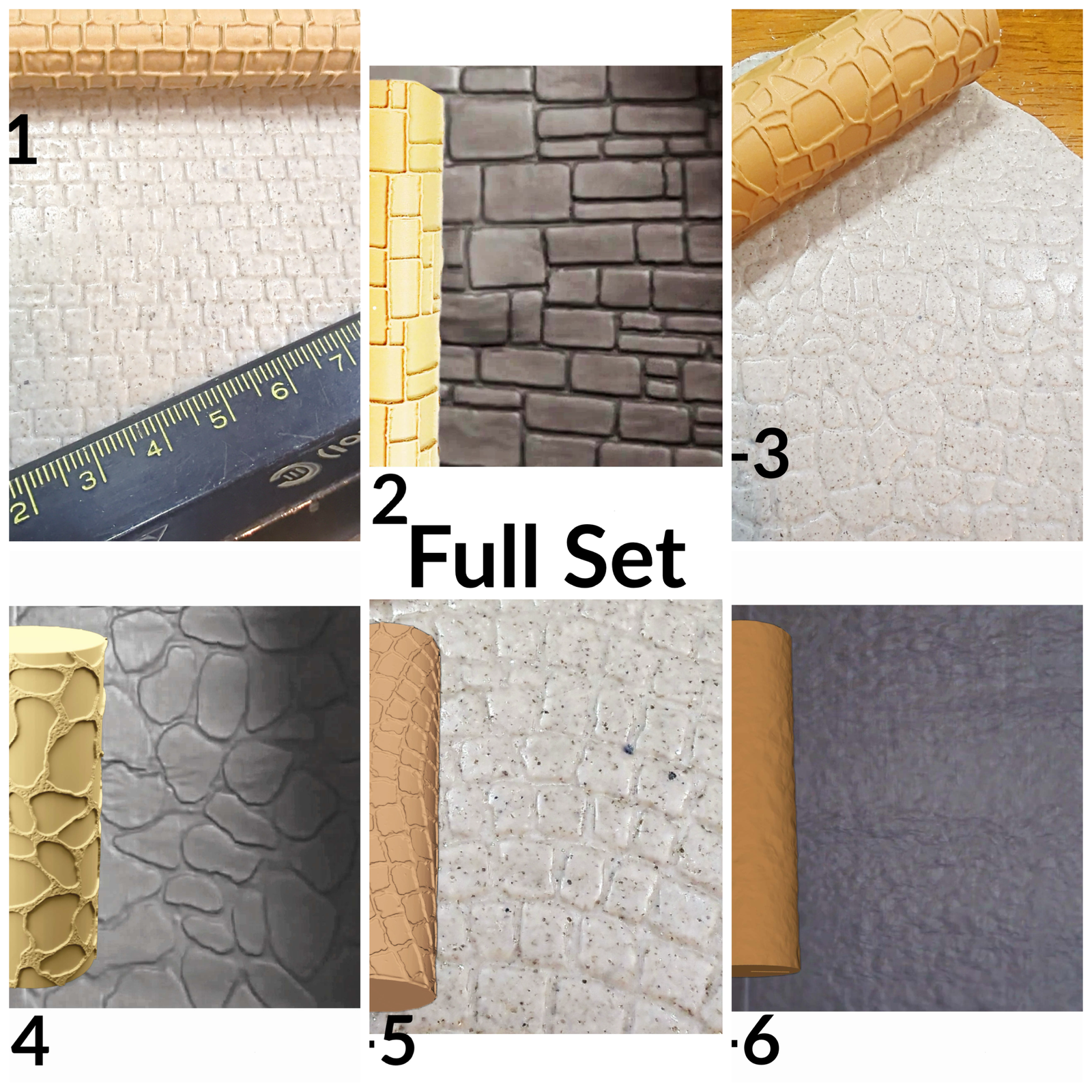 Cobblestone Texture Roller for clay art craft diorama STL Loot Factory (Set 1)