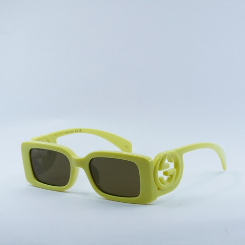Pre-owned Gucci Gg1325s 007 Acid Yellow/brown 54-19-140 Sunglasses Authentic