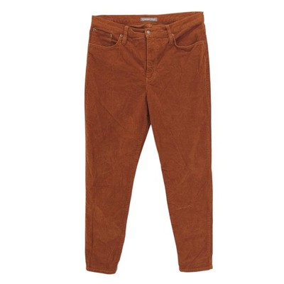 GARNET HILL Women’s Essential Slim Corduroy Pants in Dark Caramel Size 12