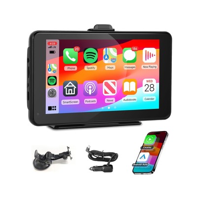 Podofo Wireless CarPlay Screen for Car, 7 inch HD IPS Touchscreen Portable Ca...