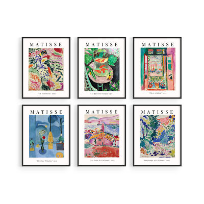 Set of 6 Matisse Wall Art By Haus and Hues - Matisse Prints (8x10), (11x14)