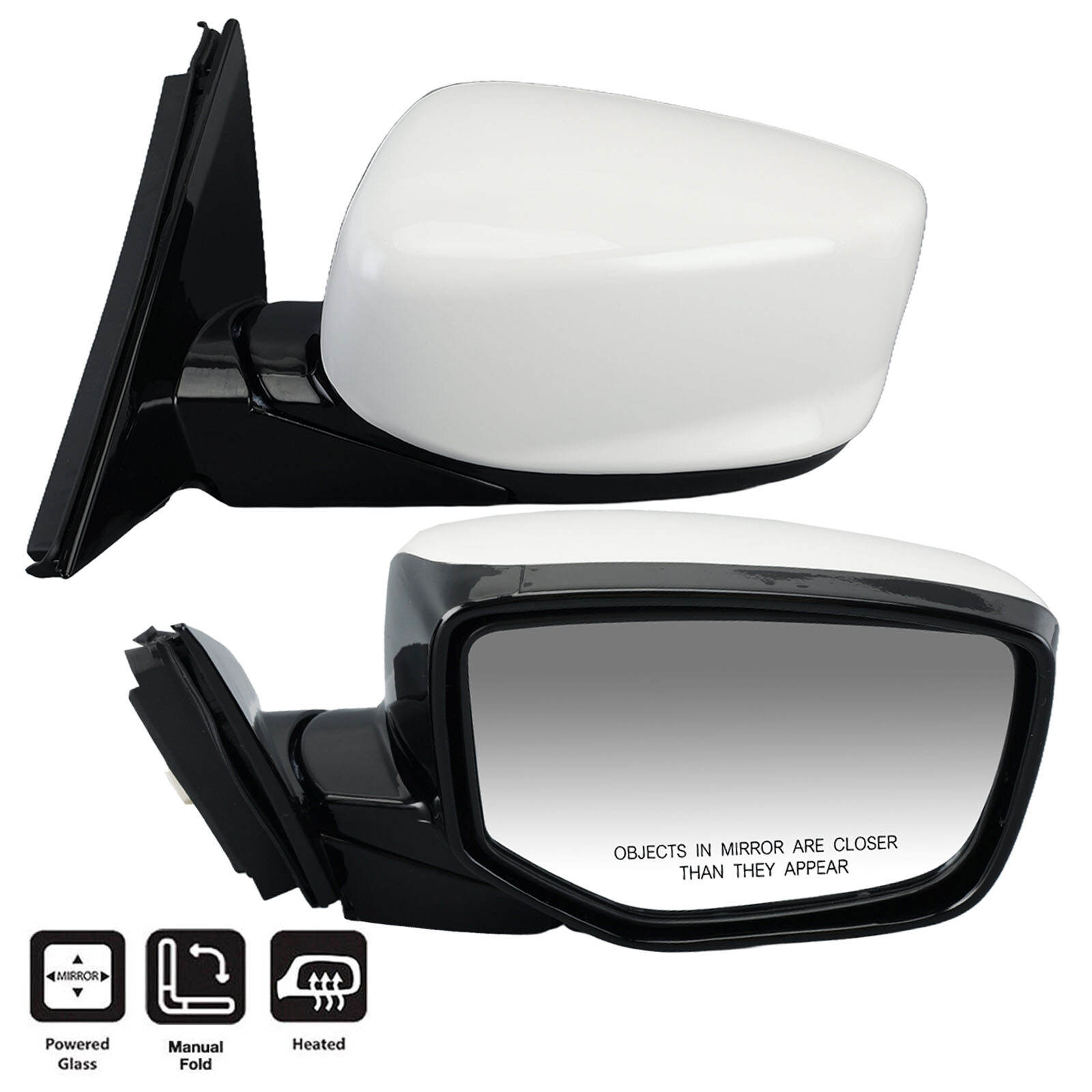 ПАРА белых боковых зеркал с подогревом и откидной крышкой для Honda Accord Coupe 2008-2011 2012