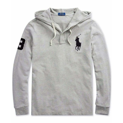 

[710732659003] Polo Ralph Lauren Мужская классическая сетчатая толстовка с длинным рукавом, Серый