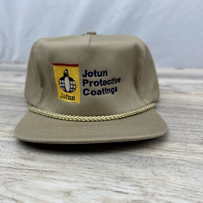 New VTG 80s 90s Snapback Rope Hat Trucker  Jotun Coatings Beige San Sun