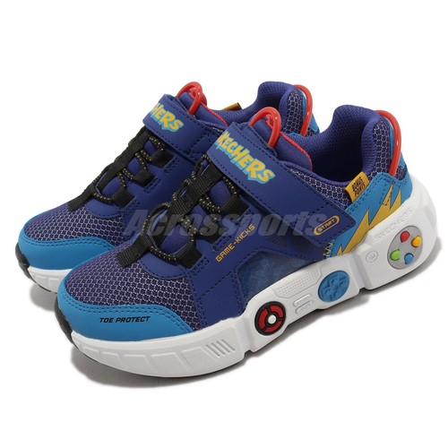 Ремешок Skechers Gametronix Royal Blue Multi White для детей дошкольного возраста 402260-LRYMT