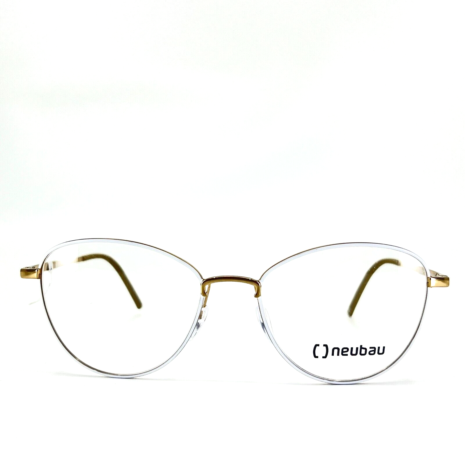 Neubau Eyeglasses T037 75 7630 White Gold Round Frames 52[]17 140 mm