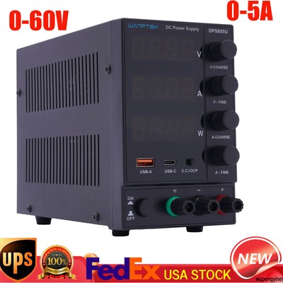 60V 5A Wanptek Lab Variable Adjustable Switching Regulated DC Bench Power Supply