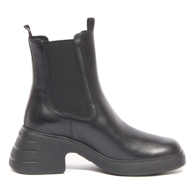 Pre-owned Hogan H8085 Tronchetto Donna  H618 Chelsea Woman Ankle-boots In Nero