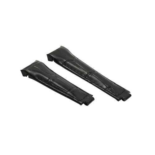 20MM CURVED LEATHER STRAP BAND FOR ROLEX DAYTONA 16518 16519 116518 116519 BLACK