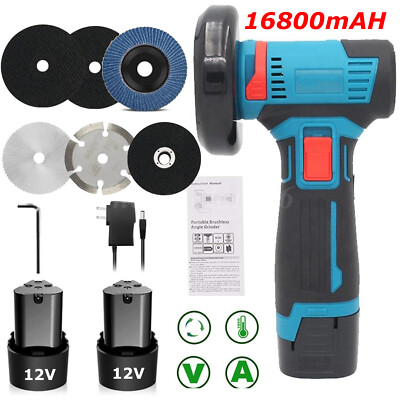 Cordless Mini Angle Grinder Brushless  Cut Off Handheld Polish Grinding Tool 12V