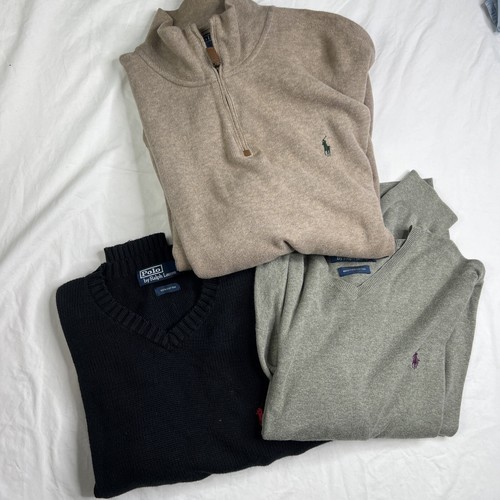 Mens Lot of 3 POLO RALPH LAUREN Long Sleeve Knit Multicolor