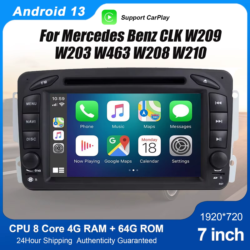 Android Car Radio for Mercedes Benz CLK W209 W203 W463 W208 W210 Multimedia Play