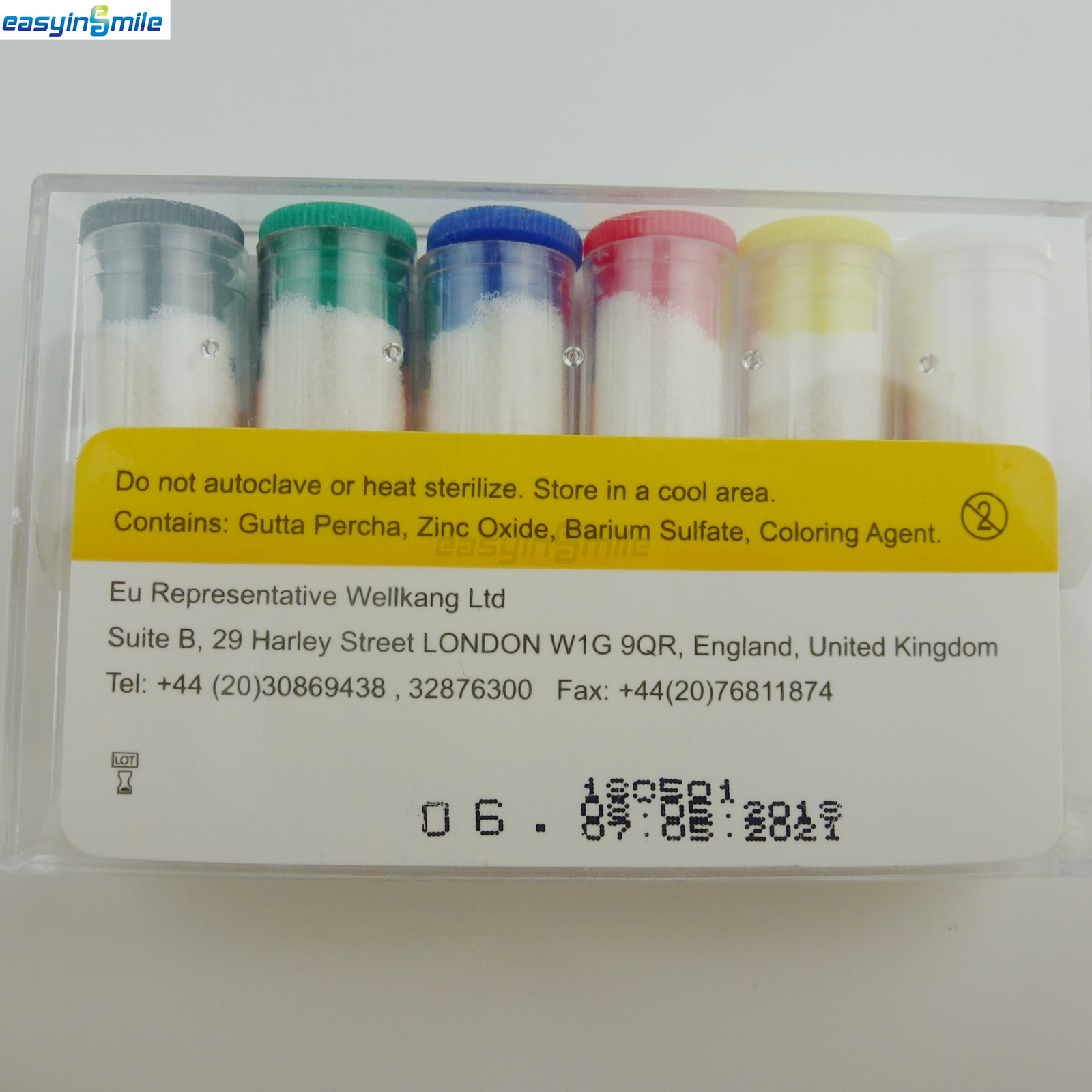 60/120 Pc Easyinsmile Dental Gutta Percha Points Endo.02/.04/.06 Taper 15#-80# 