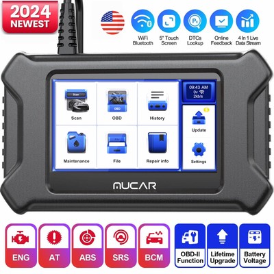 2024 MUCAR CS5 Car OBD2 Diagnostic Tool ABS SRS Engine Scanner Fault Code Reader
