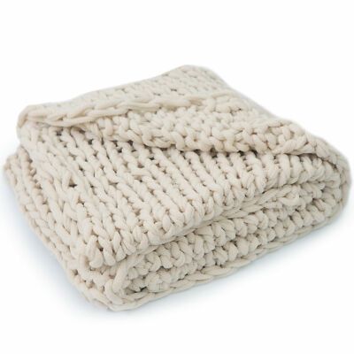 Cheer Collection Chunky Cable Knit Throw Blanket Ultra Plush Soft 100% Acrylic