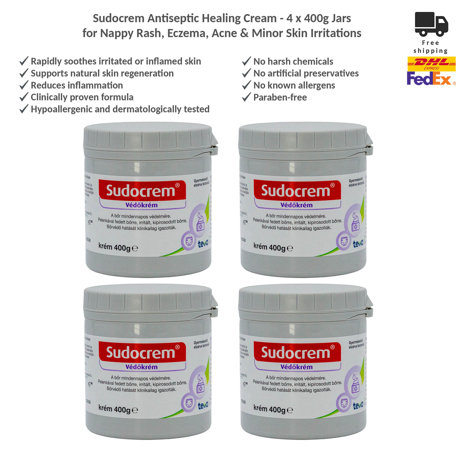 Sudocrem Antiseptic Healing Cream - Treats Signs of Nappy Rash