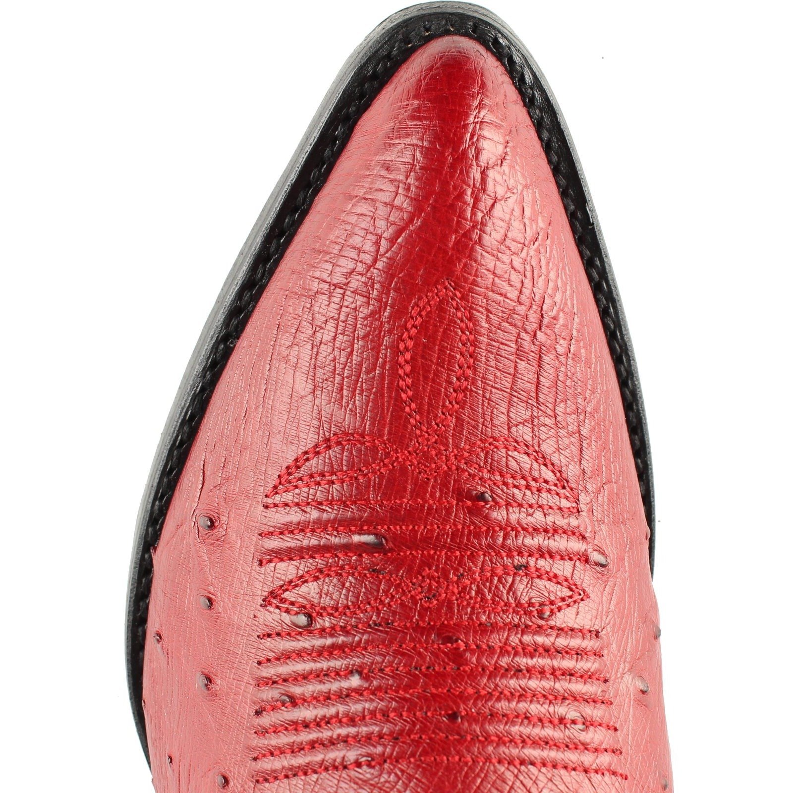 Pre-owned Los Altos Boots Los Altos Red Genuine Smooth Ostrich Western Cowboy Boot J-toe (d)