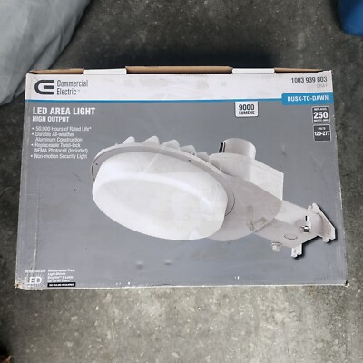 Commercial Electric 1003 939 803 LED Area Light High Output 9000 LUMENS Gray
