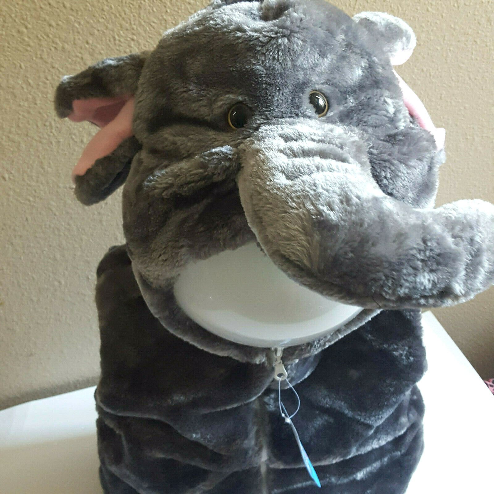 Animal Hoodie Elephant Head Kids Vest Plush Warm Jacket Costume Halloween Child 