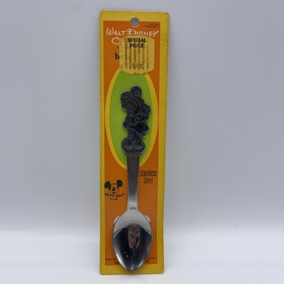 Vintage Walt Disney Stainless Steel By Bonny Toddler Spoon Minnie Mickey Mouse