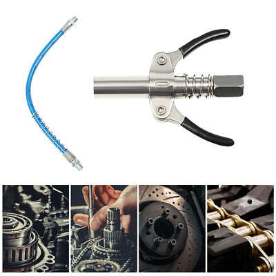 Quick Lock Release Grease Gun Coupler Fit All 1/8'' NPT Grease Guns & 30cm Hose