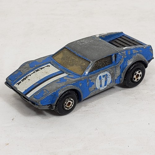 1975 Matchbox Superfast De Tomaso Pantera Blue w/ White Stripes