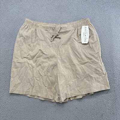 Vintage Y2K White Stag Elastic Waist Cotton Pucker Shorts in Women s Size 3X NEW